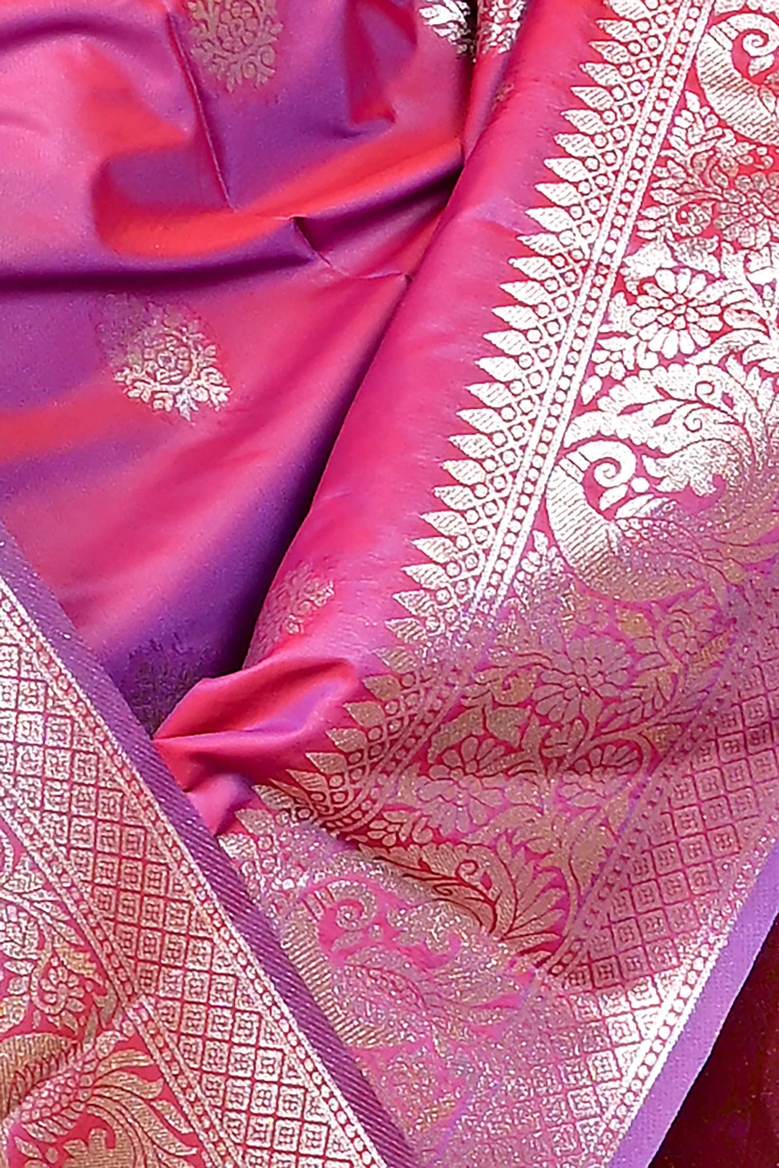 Pink Cotton Silk Paromal Kathan Saree (490)